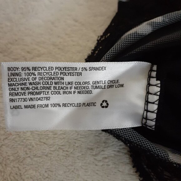 Wild Fable Women's Size XXL Black White Butterfly 90's Mesh Mini Slip Dress - Picture 8 of 12